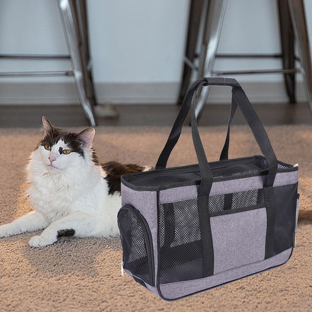 Portable Pet Carrier Bag Soft Mesh Travel Bag for Small Pets Under 13lb Breathable Design Lightweight and Ventilated Ideal for Shopping Walking and Traveling
