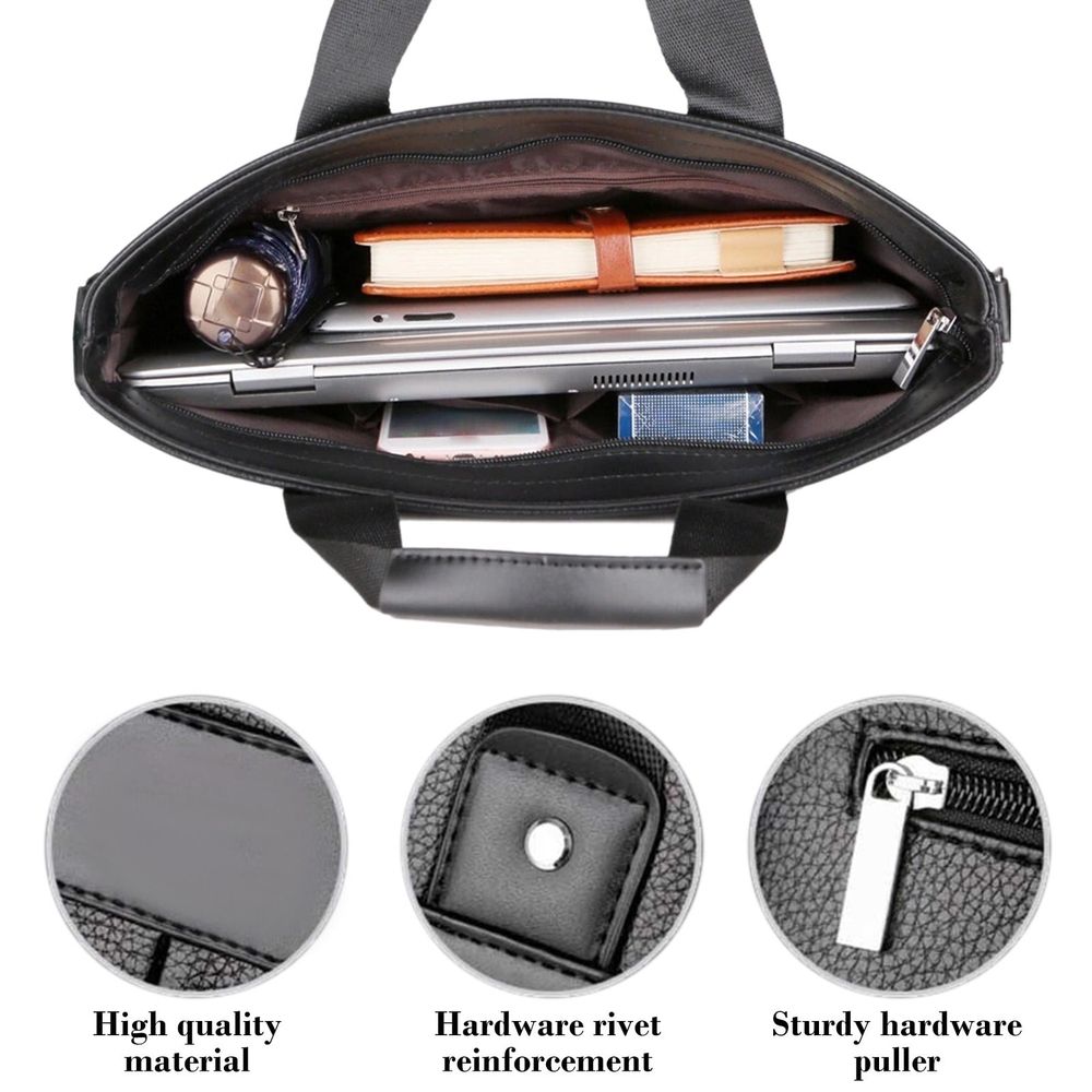 16-Inch Laptop Shoulder Bag Water-Repellent Lightweight Business Casual Travel Case with Padded Protection for School Office Use