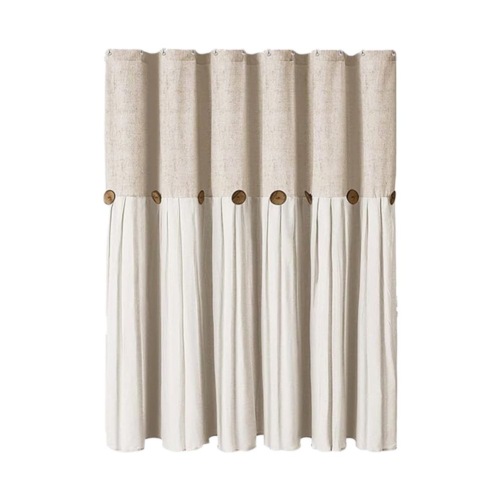Waterproof Button Patchwork Shower Curtain Durable Bathroom Curtain Easy Clean with Wet and Dry Separation Opaque Translucent Design for Comfortable Shower Experience