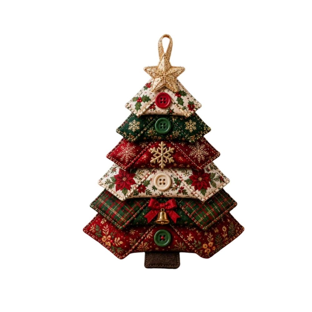 Layered Christmas Tree Ornament DIY Sewing Kit, Beginner Friendly Handmade Holiday Decoration, Soft Padded Fabric Craft, Festive Hanging Decor for Tree Backpack Home Display