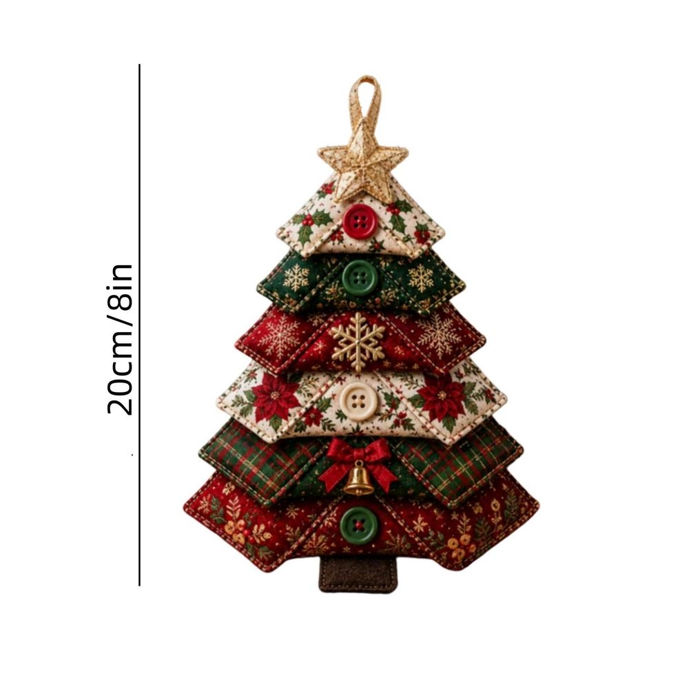 Layered Christmas Tree Ornament DIY Sewing Kit, Beginner Friendly Handmade Holiday Decoration, Soft Padded Fabric Craft, Festive Hanging Decor for Tree Backpack Home Display