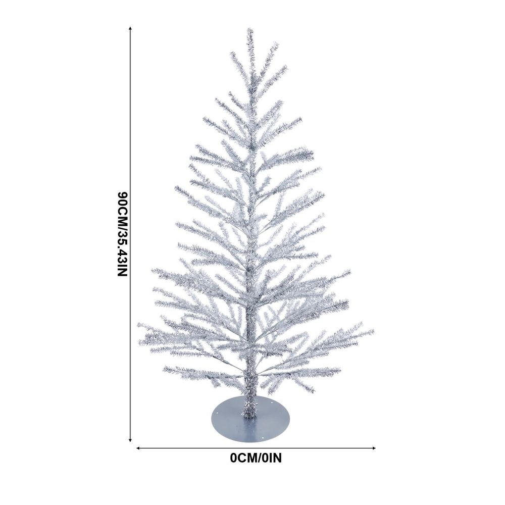 Shiny Metallic Mini Christmas Tree, Slim Pencil Artificial Tabletop Tree, Customizable Branches, Compact Reusable Holiday Decor, Ideal Mantel Window Shelf Display,Silver