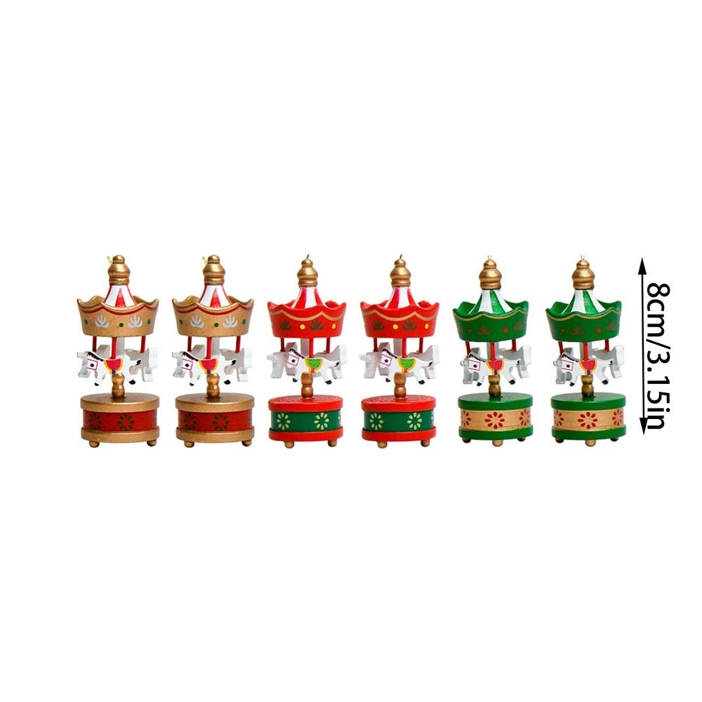 Elegant Mini Carousel Decorations, Hanging Ornaments, Easy Setup, Festive Holiday Accents, Christmas Tree Accessories, Home Party Styling,Red