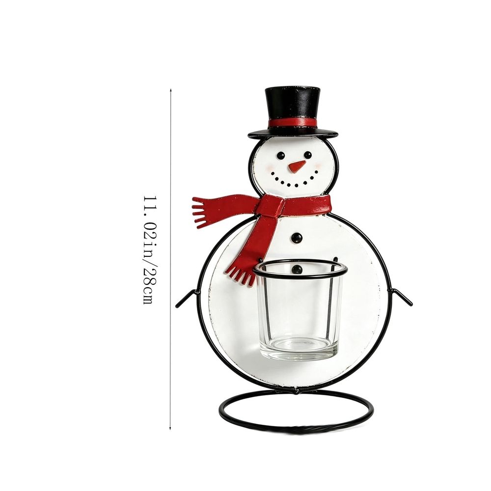 Christmas Snowman Candle Holder, Holiday Table Decor, Unique Festive Candle Stand, Warm Ambience Lighting, Ideal Christmas Home Decoration, Gift for Family and Coworkers