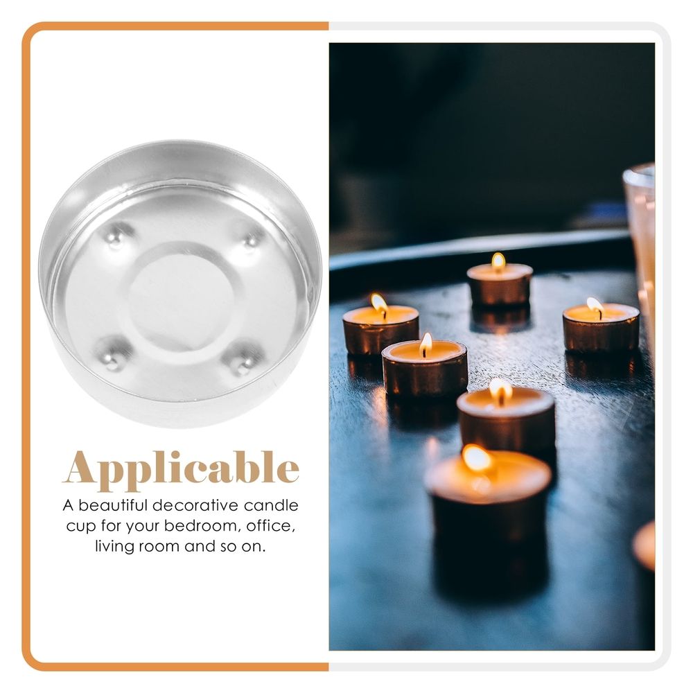 Aluminum Candle Holders Plated Silver Reusable for Storing Home Decor
