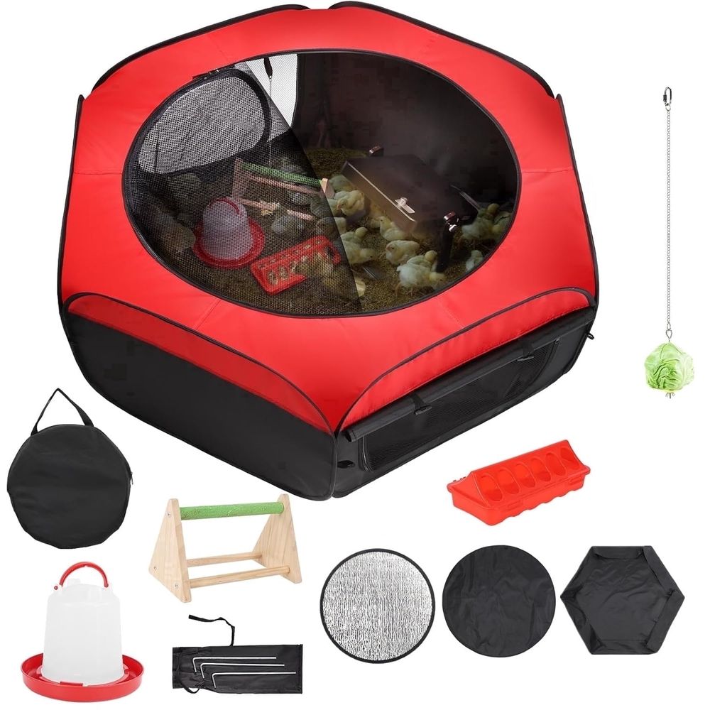 Starter Kit with Chicken Playpen Brooder Box with Tent Waterer Feeder Bundles