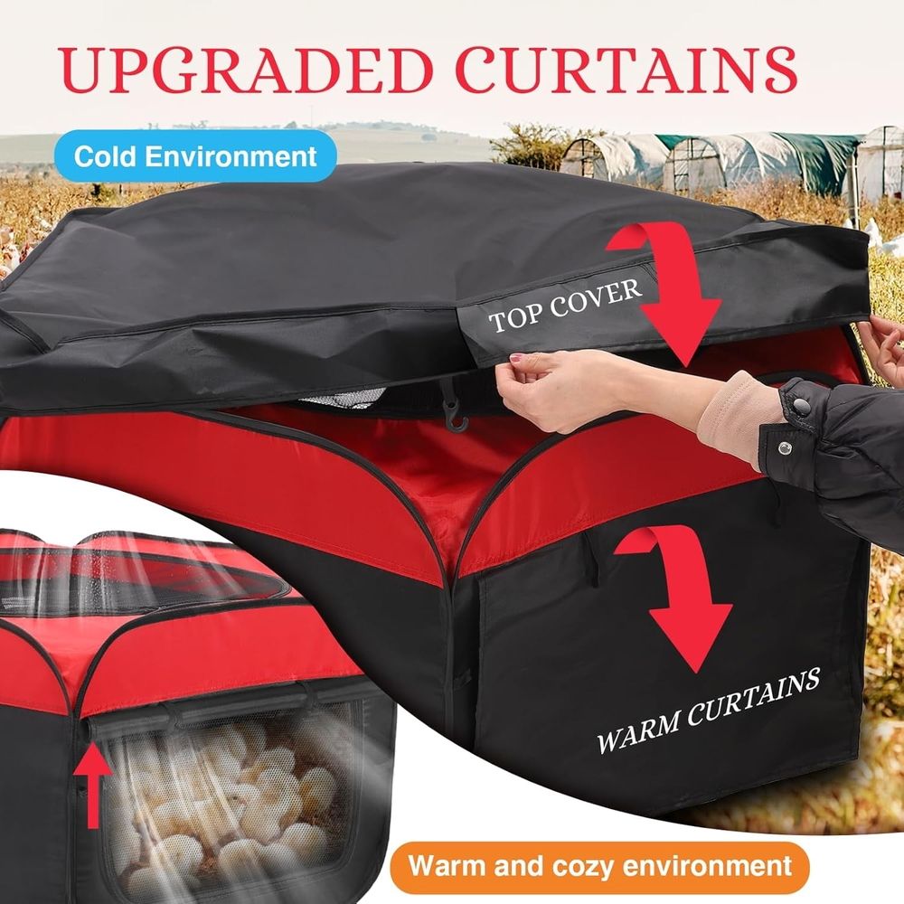 Starter Kit with Chicken Playpen Brooder Box with Tent Waterer Feeder Bundles