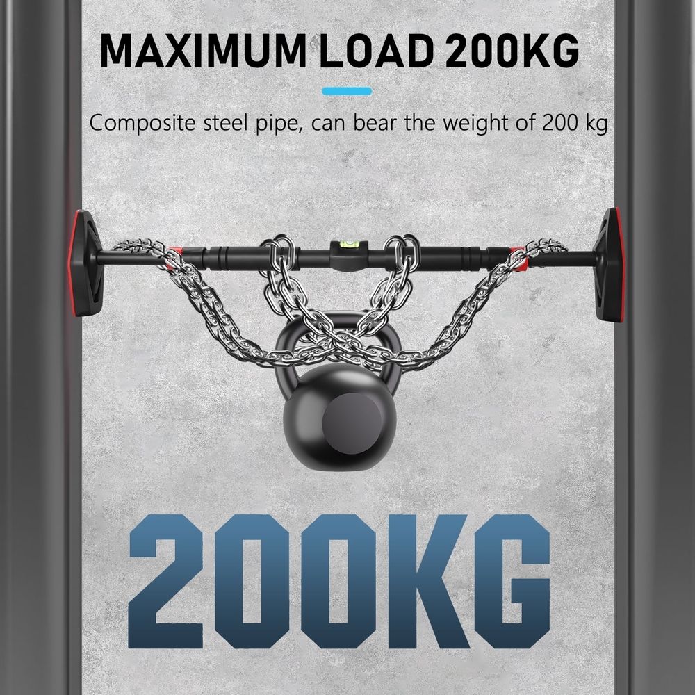 No Drill Doorway Pull Up Bar Made of High Strength Steel for Safe Home Workouts
