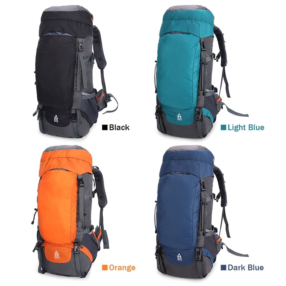 outdoor backpack 65L Hiking Backpack Lightweight Durable Outdoor Sports Travel Daypack for Men Women Camping Trekking Nylon Black Dark Blue Orange 32 x 23 x 68cm