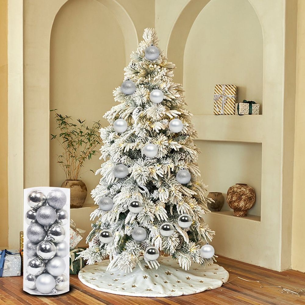 Classic Glossy Christmas Ball Ornaments Set for Holiday Tree Decor Indoor Outdoor Garden Party Living Room Bedroom