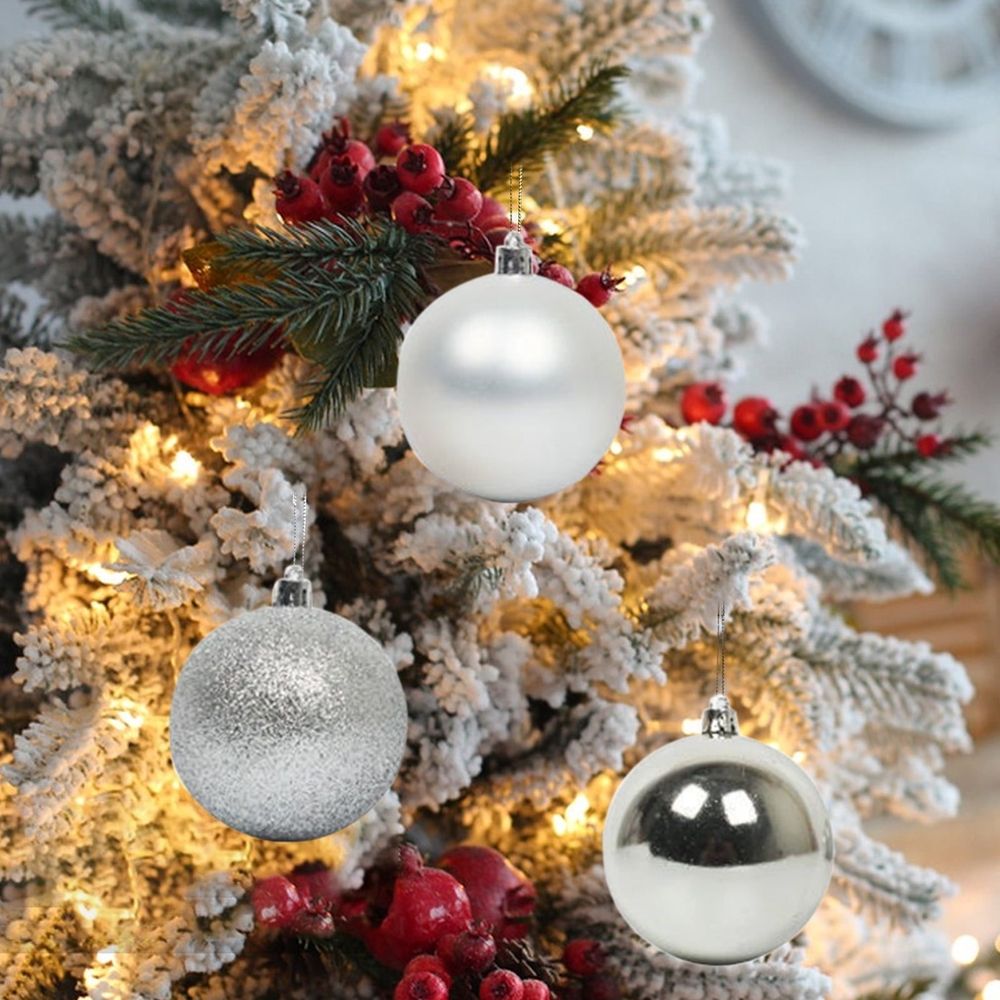 Classic Glossy Christmas Ball Ornaments Set for Holiday Tree Decor Indoor Outdoor Garden Party Living Room Bedroom