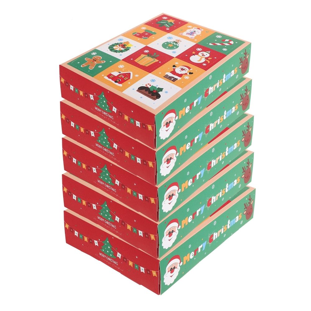 5-Pack Christmas Advent Calendar Boxes, 12-Day Countdown Empty Fillable Xmas Party Decoration Set