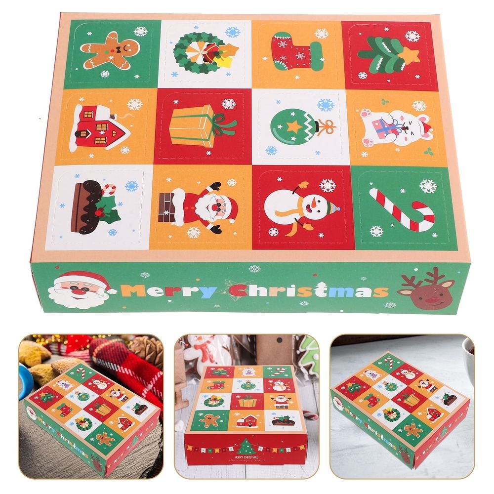 5-Pack Christmas Advent Calendar Boxes, 12-Day Countdown Empty Fillable Xmas Party Decoration Set
