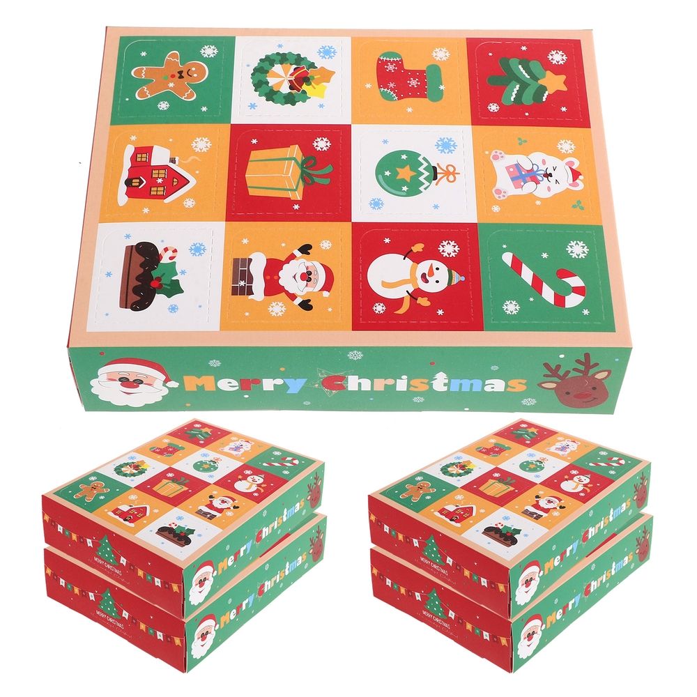 5-Pack Christmas Advent Calendar Boxes, 12-Day Countdown Empty Fillable Xmas Party Decoration Set