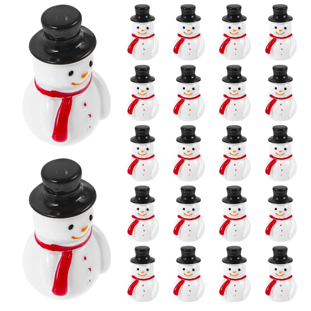20-Piece Miniature Snowman Figurines Set, Small Resin Decorative Figures for Home, Office, and Holiday Decor