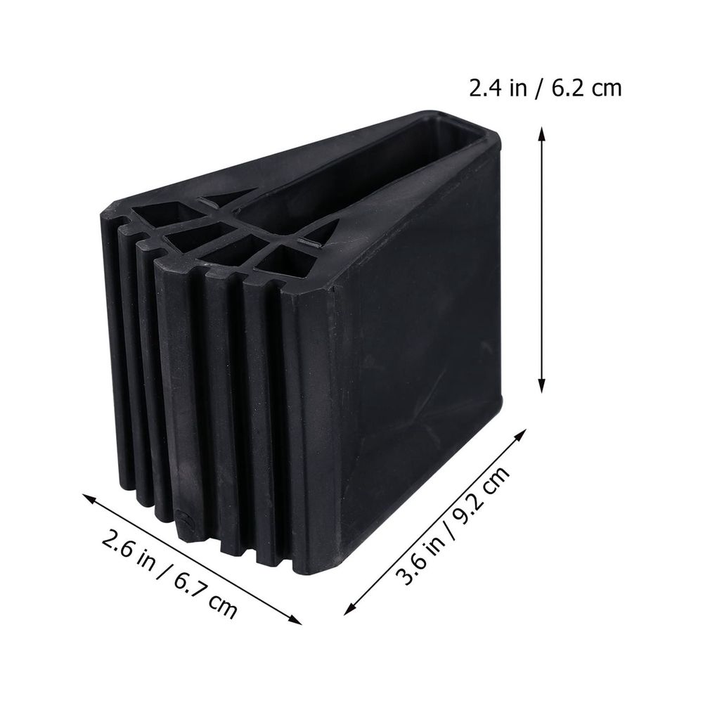 Folding Ladder Feet Protectors, Black Rubber, Non-Skid, Durable, 2Pcs