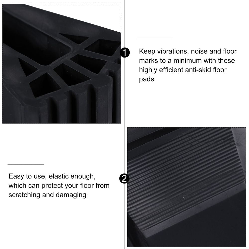 Folding Ladder Feet Protectors, Black Rubber, Non-Skid, Durable, 2Pcs