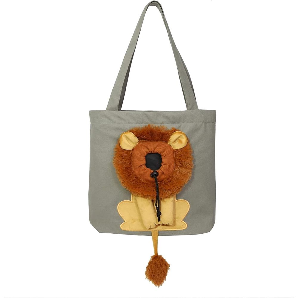 Pet Carrier Bag, Cute Lion-Shaped Shoulder Bag Portable Pet Carrying Chest Bag for Small Dogs and Cats Pet Supplies