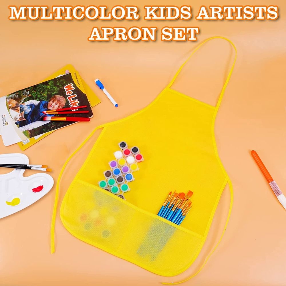 Kid Artists Aprons Non-woven Set of 12 for Kitchen, Classroom, Community Event, Crafts & Art Painting Activity