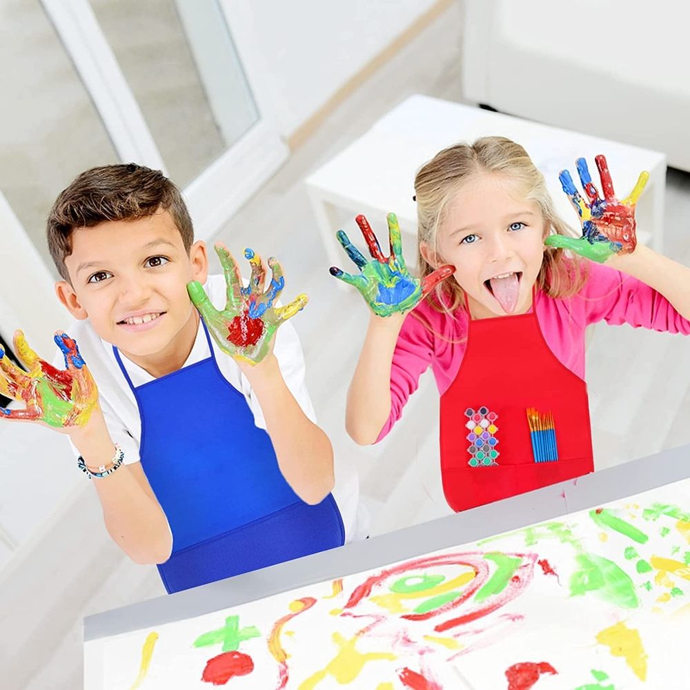 Kid Artists Aprons Non-woven Set of 12 for Kitchen, Classroom, Community Event, Crafts & Art Painting Activity