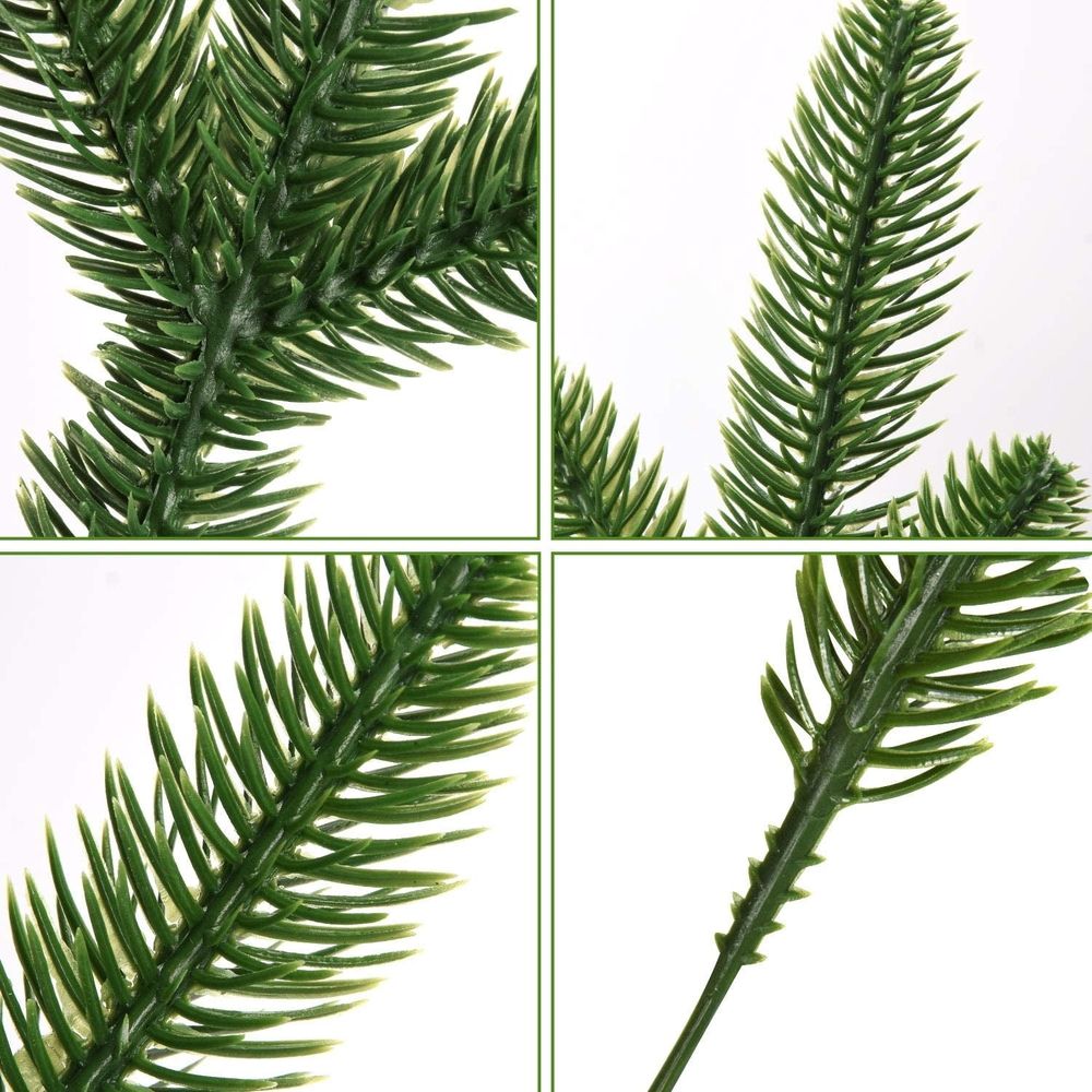 Christmas Artificial Pine Greenery Floral Picks, Evergreen Faux Fir Branch Spray Xmas Greenery Pines Twig Stems for Holiday Arrangement Wreath Garland Centerpiece Decorations