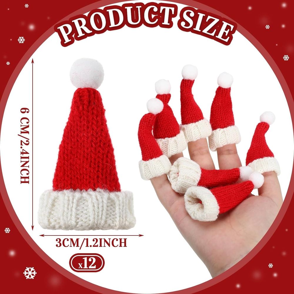 Mini Santa Hats for Crafts - Knit Christmas Hats, Tiny Wine Bottle Holders, Doll Hats, Table Decorations, Candy Covers