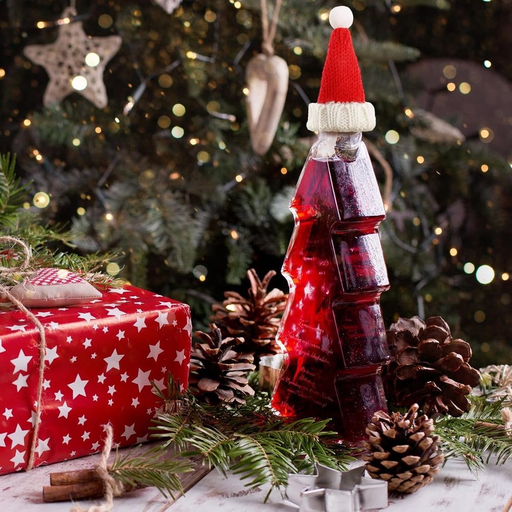 Mini Santa Hats for Crafts - Knit Christmas Hats, Tiny Wine Bottle Holders, Doll Hats, Table Decorations, Candy Covers