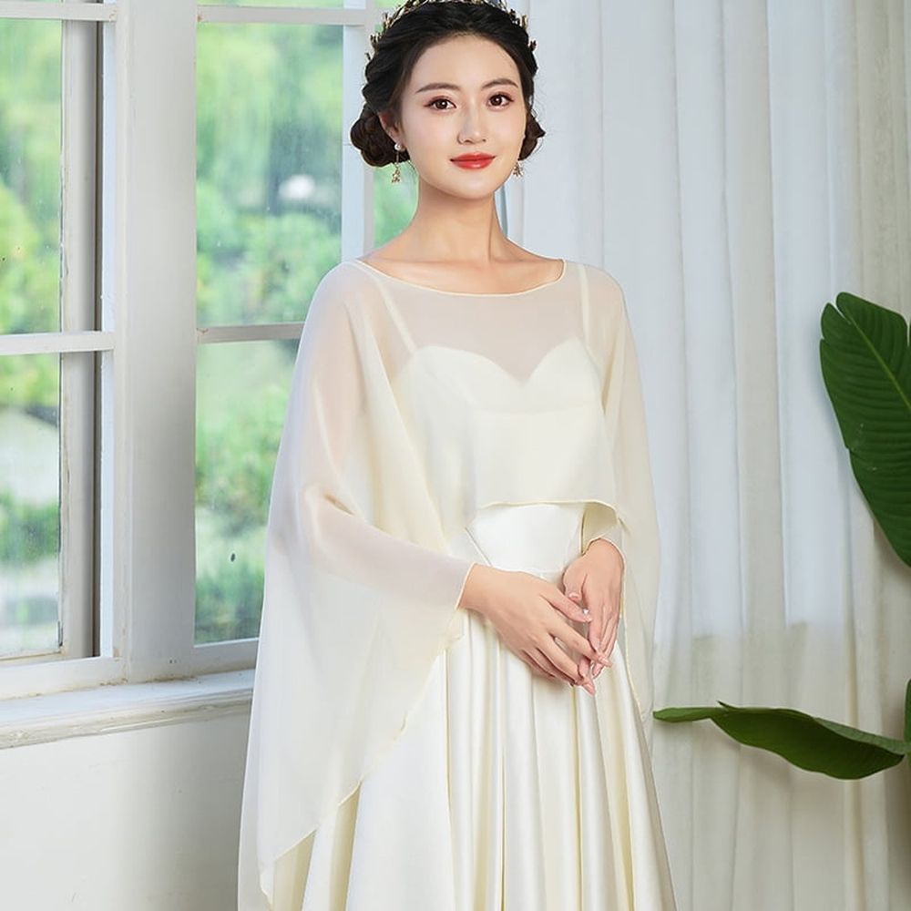 Capelets for Women Chiffon Cape Shawls and Wraps for Evening Dress Wedding Capes Cover Up