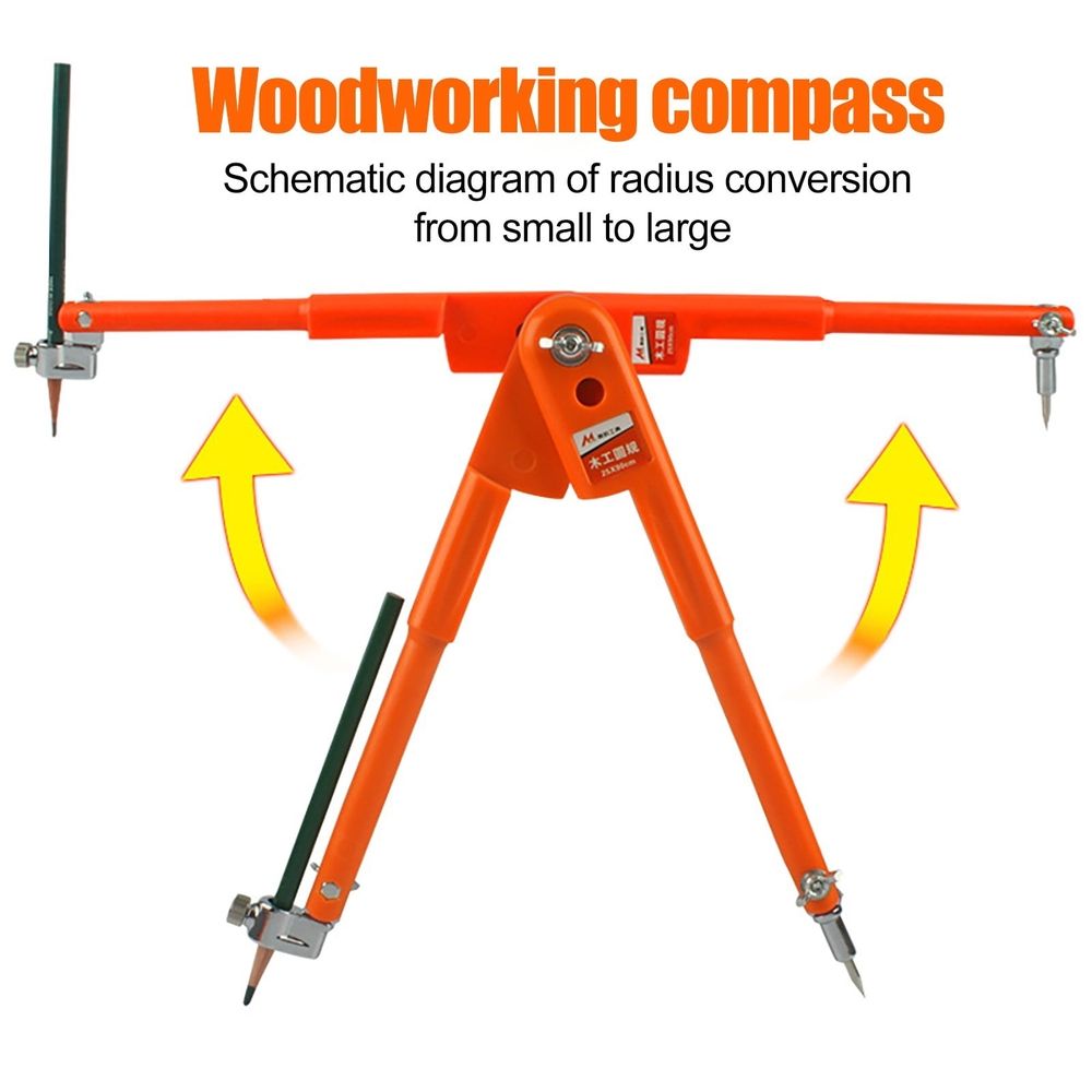Woodworking Compasses Drawing Rule Large + Small Color Early Education Exercise Cultivating Interest in Painting Desktop Stationery, a 2X Compasses