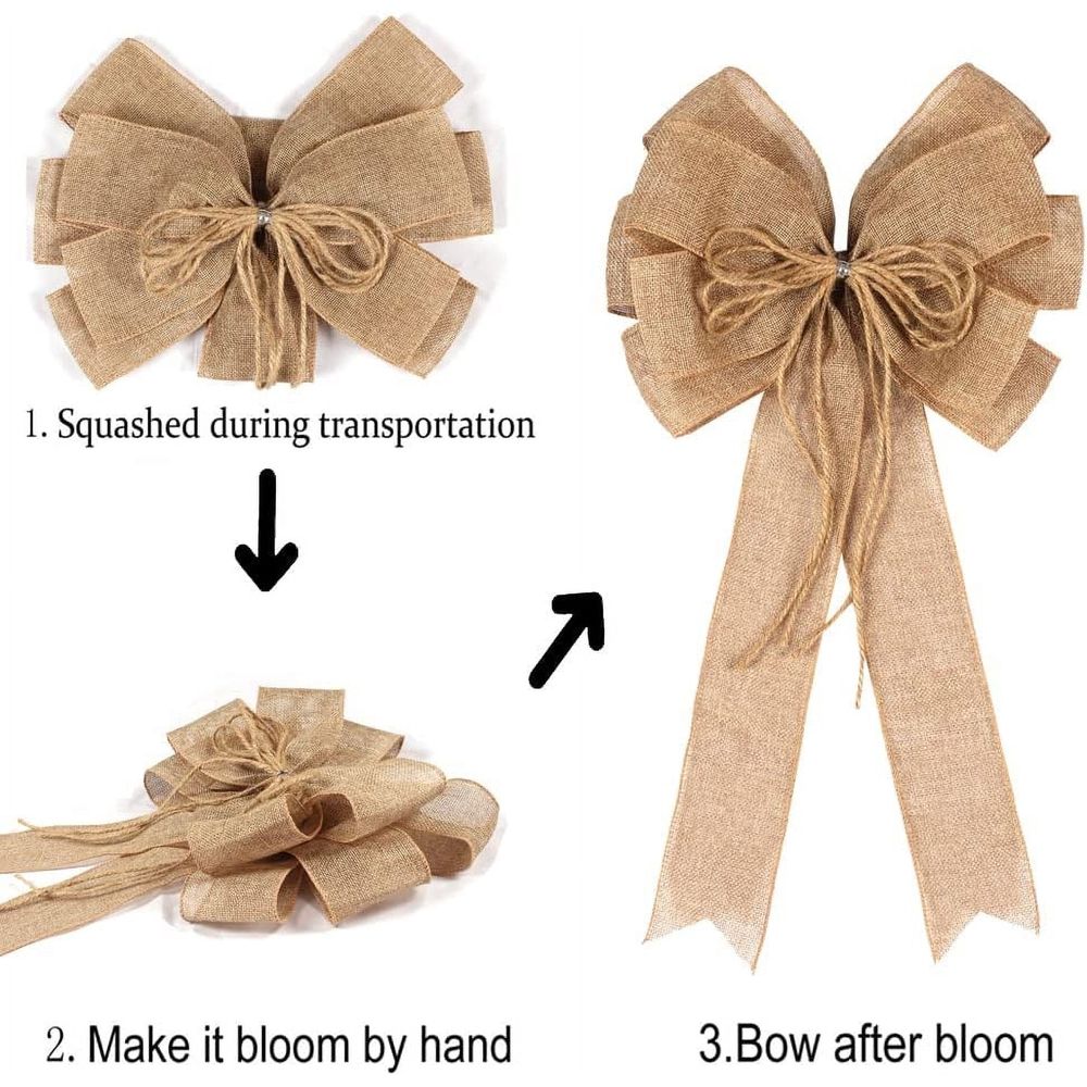 2PCS Christmas Bows Outdoor Decorations, Large Velvet Wreath Bow for Xmas Tree Topper Home Front Door Decor