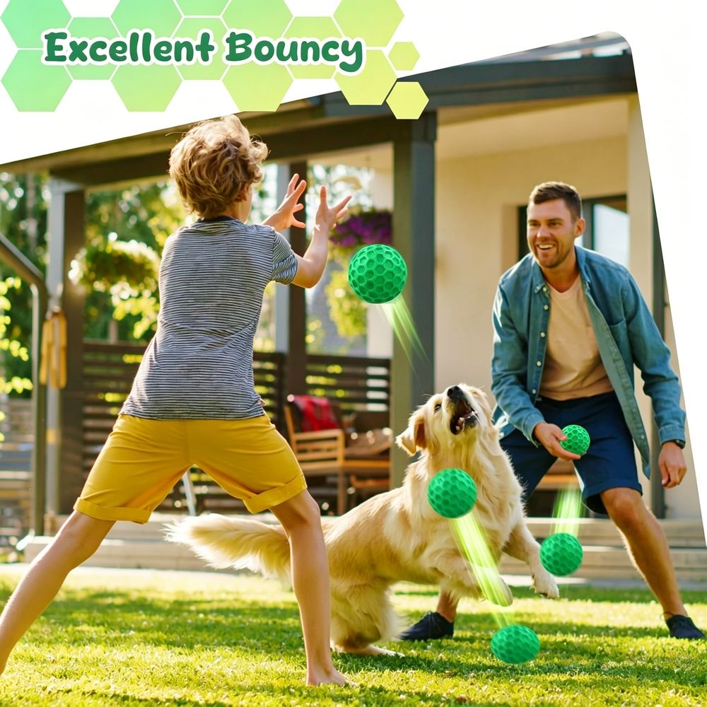Heavy Duty Dog Ball for Aggressive Chewers, Squeaky Rubber Fetch Toy for Large Dogs, Floating Interactive Water & Outdoor Play Gear