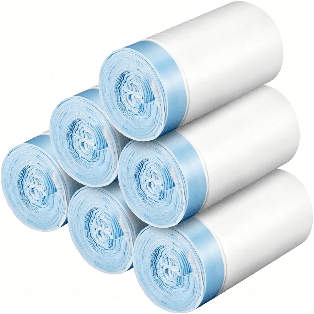 80 Count Waste Bags for Self-Cleaning Cat Litter Box, Replacement Extra Large Cat Litter Box Liners, 4 Rolls Drawstring Trash Bags for Robot, 20x18 Inches（4 Packs/80 Counts）