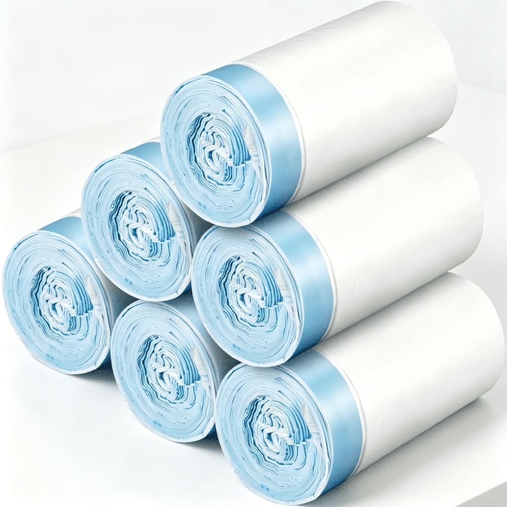 80 Count Waste Bags for Self-Cleaning Cat Litter Box, Replacement Extra Large Cat Litter Box Liners, 4 Rolls Drawstring Trash Bags for Robot, 20x18 Inches（4 Packs/80 Counts）