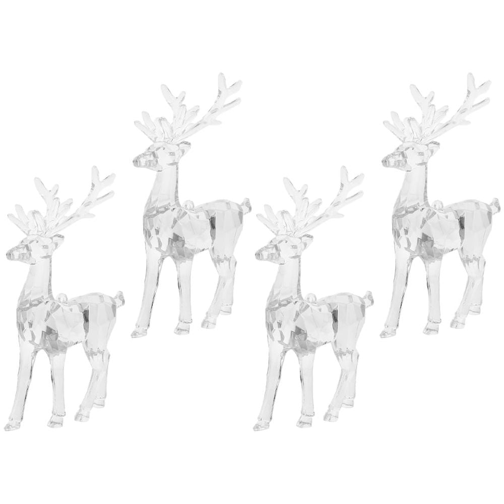 4Pcs Reindeer Ornament Deer Shape Acrylic Material For Christmas Decor And Holiday Parties