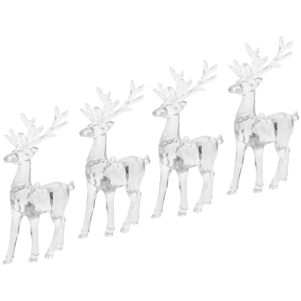 4Pcs Reindeer Ornament Deer Shape Acrylic Material For Christmas Decor And Holiday Parties