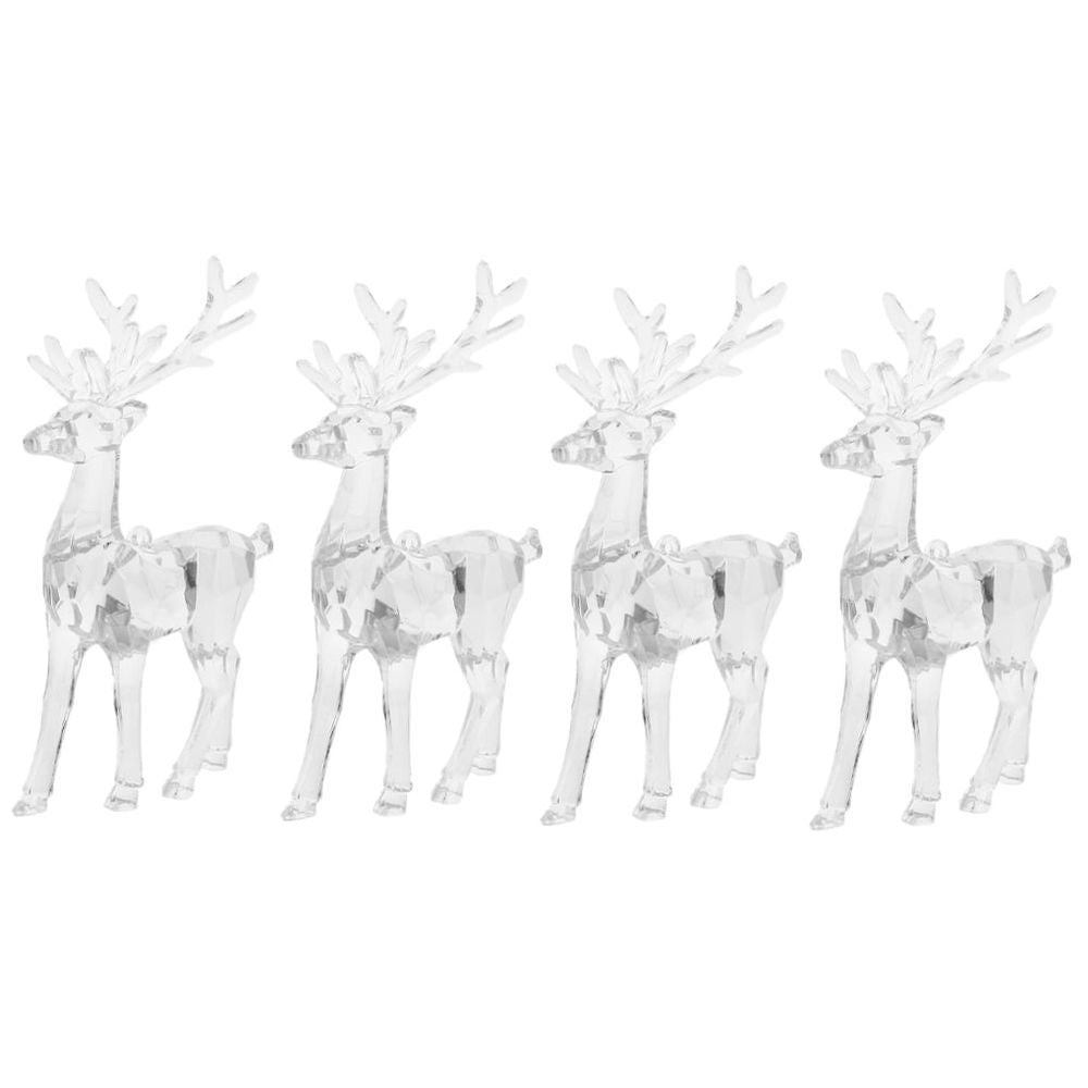 4Pcs Reindeer Ornament Deer Shape Acrylic Material For Christmas Decor And Holiday Parties