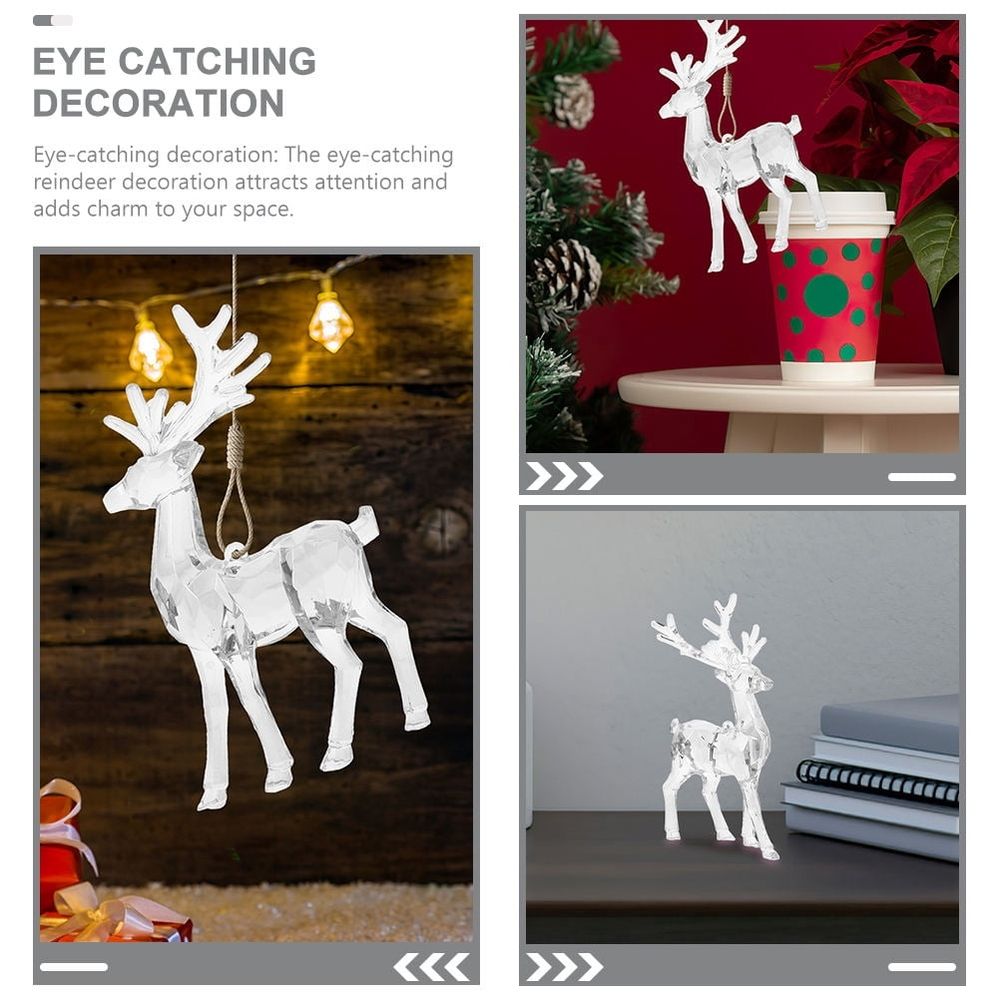 4Pcs Reindeer Ornament Deer Shape Acrylic Material For Christmas Decor And Holiday Parties