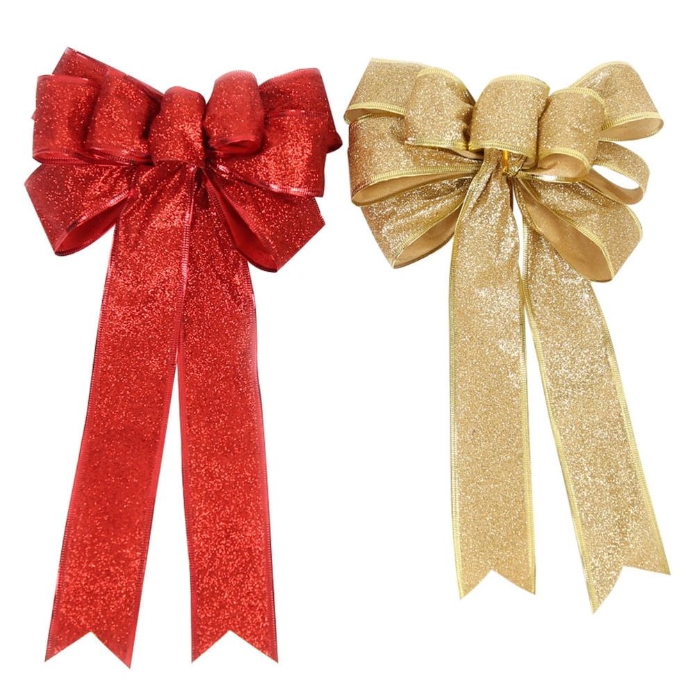 Christmas Tree Bowknot Decoration Red Golden Ribbon Box