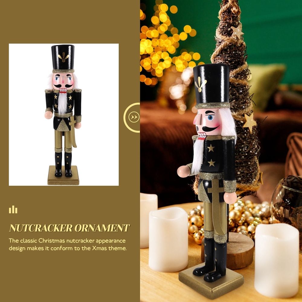 Christmas Nutcracker Decoration Wood Nutcracker Statue 1Pack