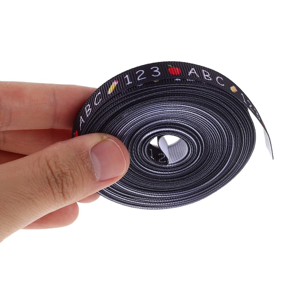 Back to School Ribbon Black Pencil Design Polyester Craft Supplies