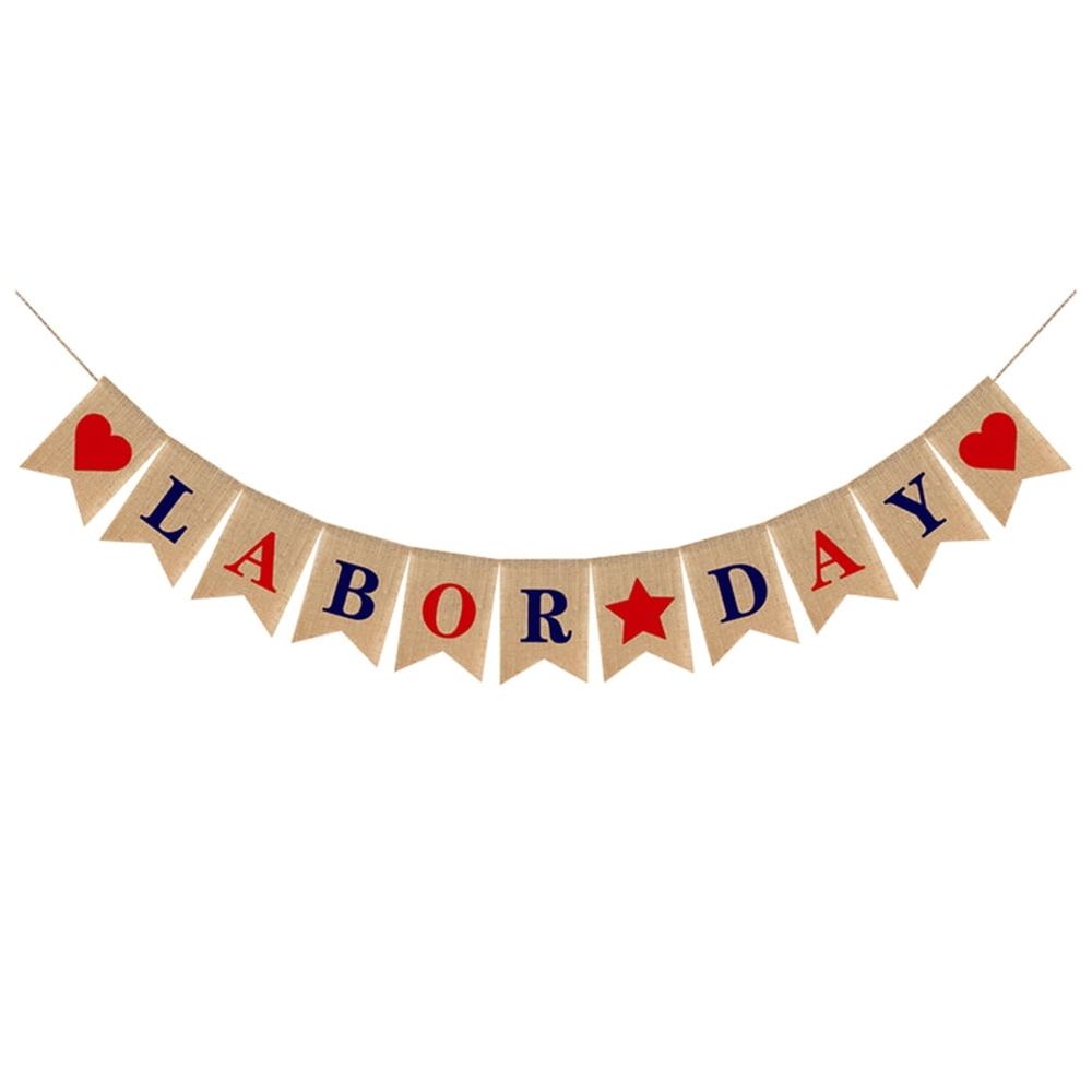 Labor Day Bunting Garland Multi Color 1Pcs 6.7x5.1x0.04In
