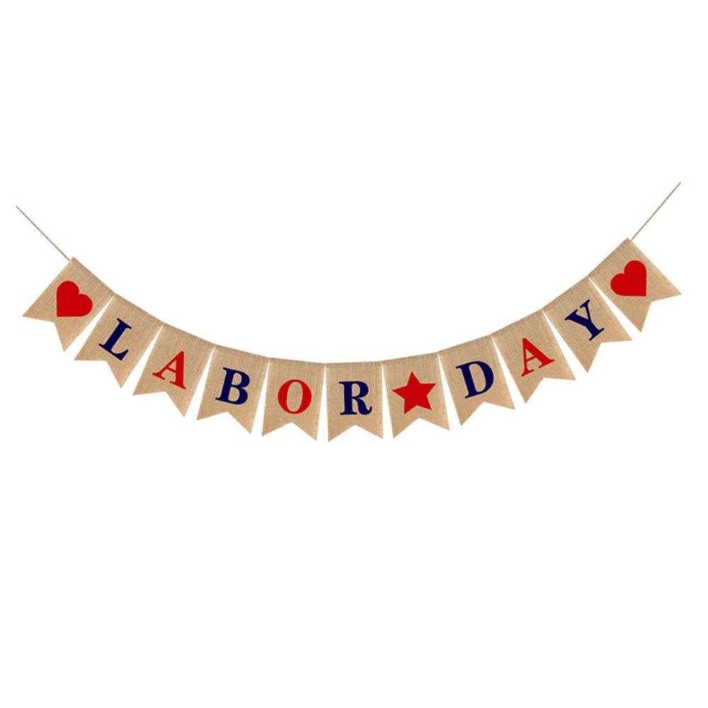 Labor Day Bunting Garland Multi Color 1Pcs 6.7x5.1x0.04In