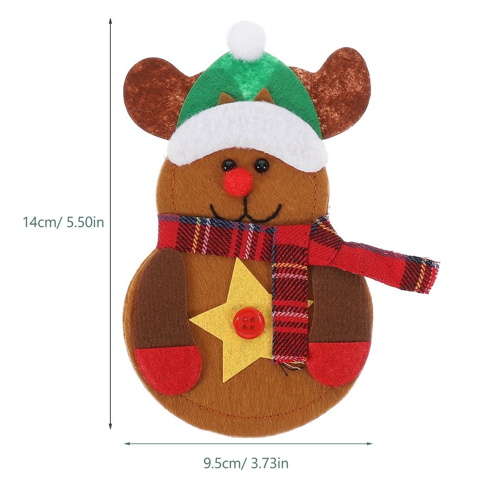 Christmas Snowman Kitchen Decor Set with 6 Non-Woven Fabric Silverware Holders for Holiday Table