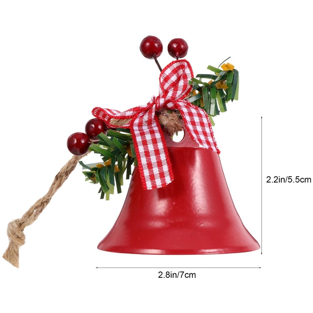 Christmas Bell Ornaments Red Iron 2Set Decorative Item