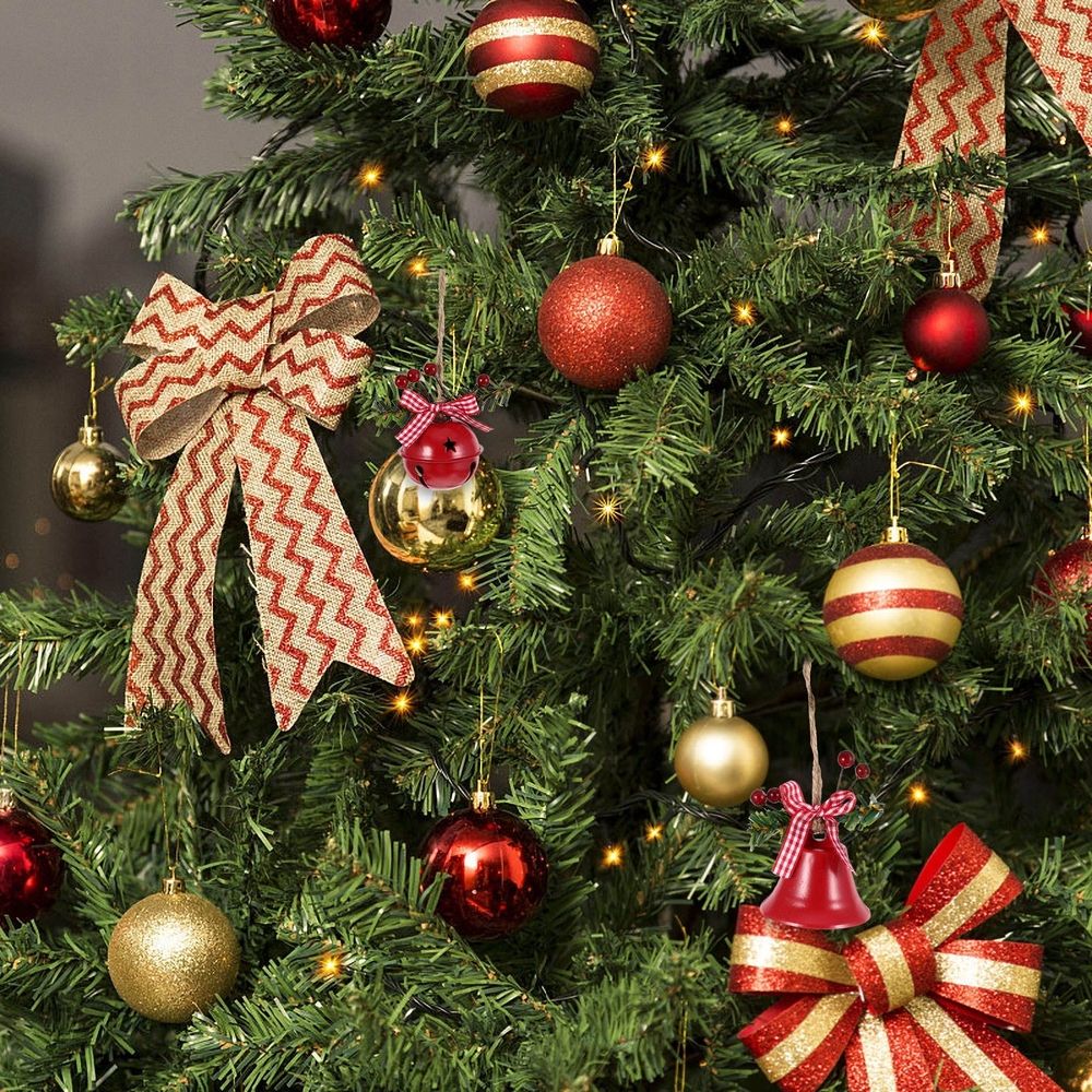 Christmas Bell Ornaments Red Iron 2Set Decorative Item