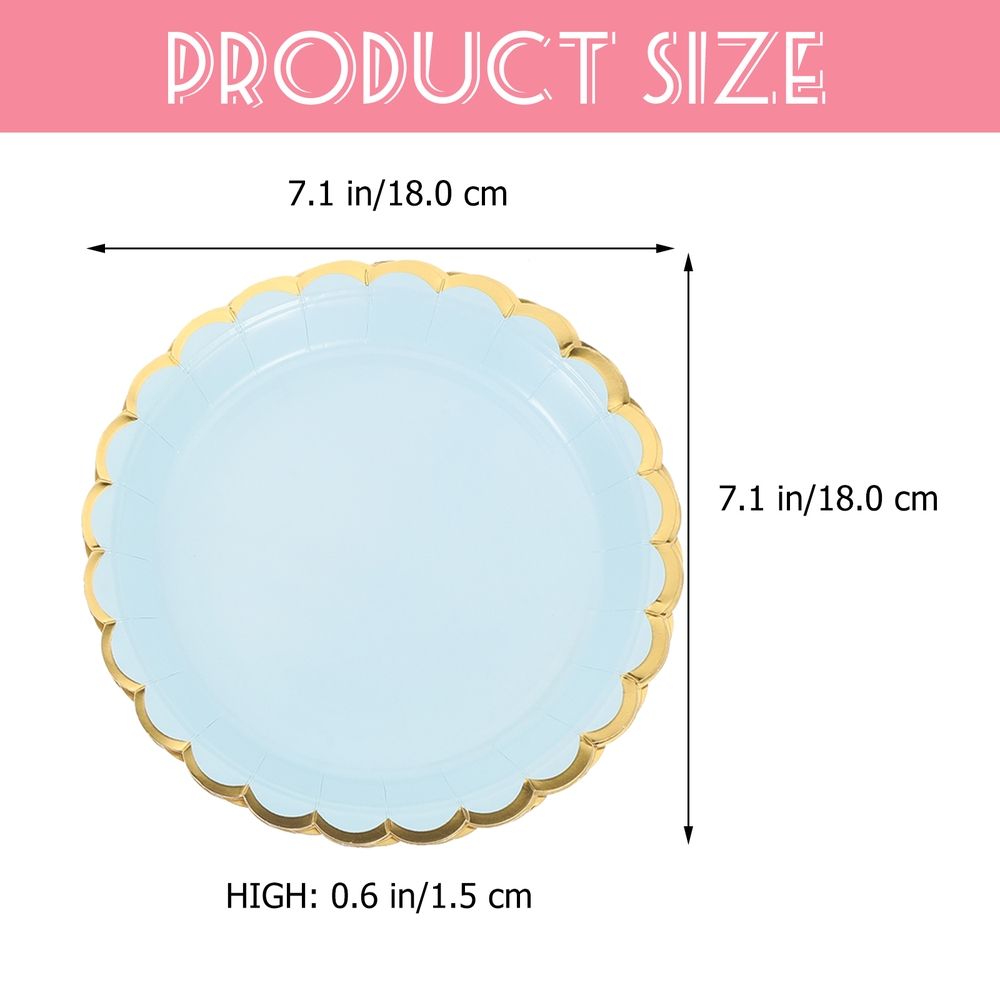 Skyblue Disposable Paper Plates for Daily Use and Parties, 20 Count, Ideal for Salads, Desserts, and More