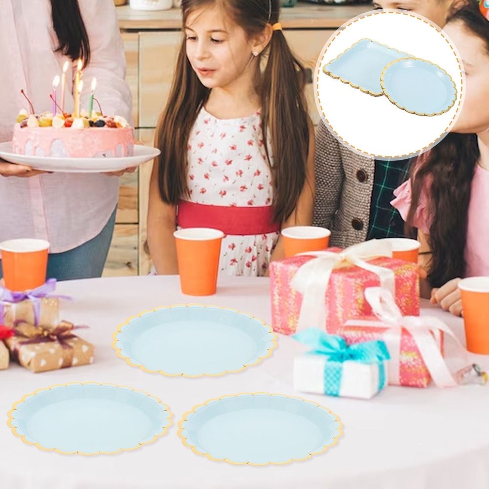 Skyblue Disposable Paper Plates for Daily Use and Parties, 20 Count, Ideal for Salads, Desserts, and More
