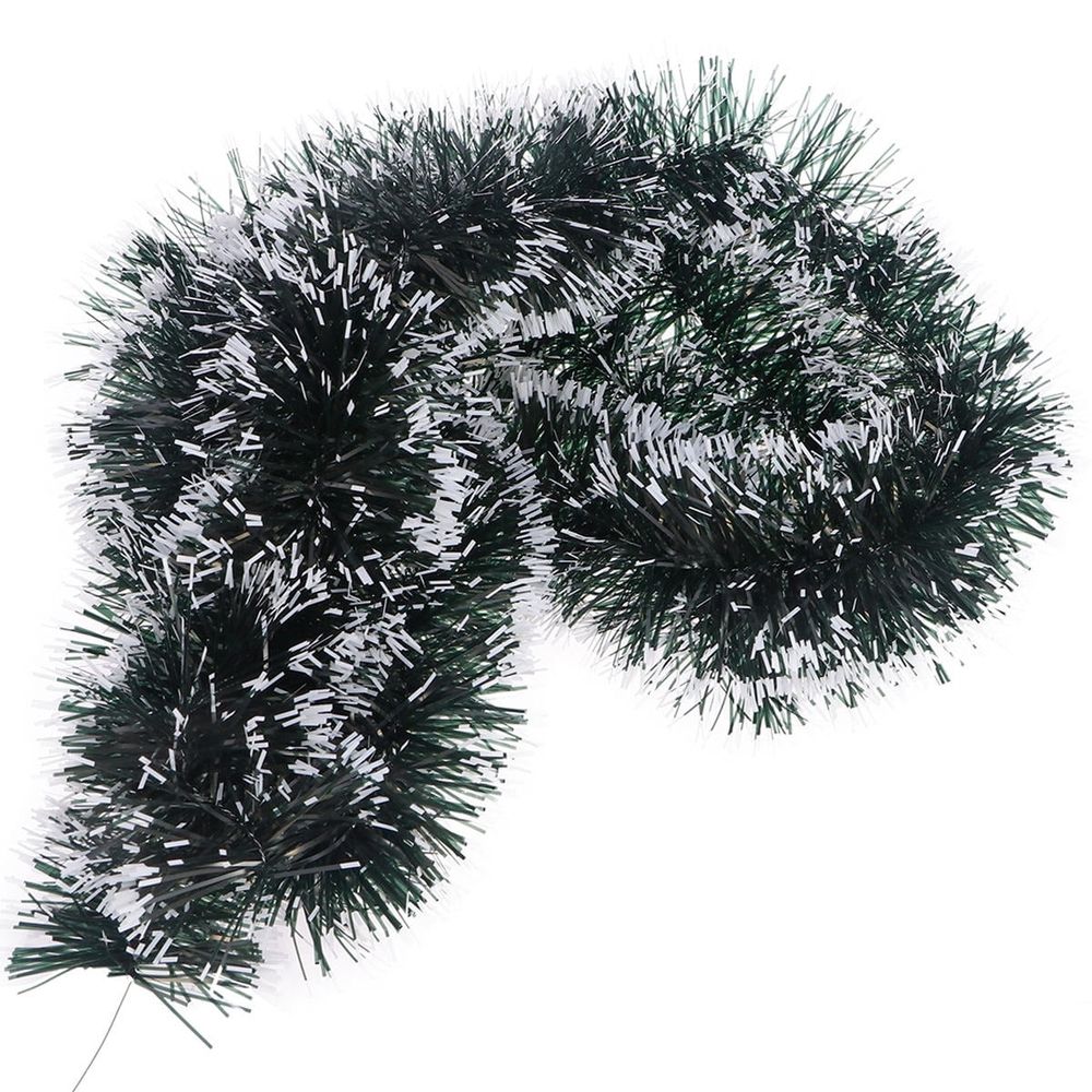 1Pc Green Glitter Christmas Mantle Garland Tinsel Ribbon Decoration 78.7 x 3.34 Inch Shiny Holiday Decor