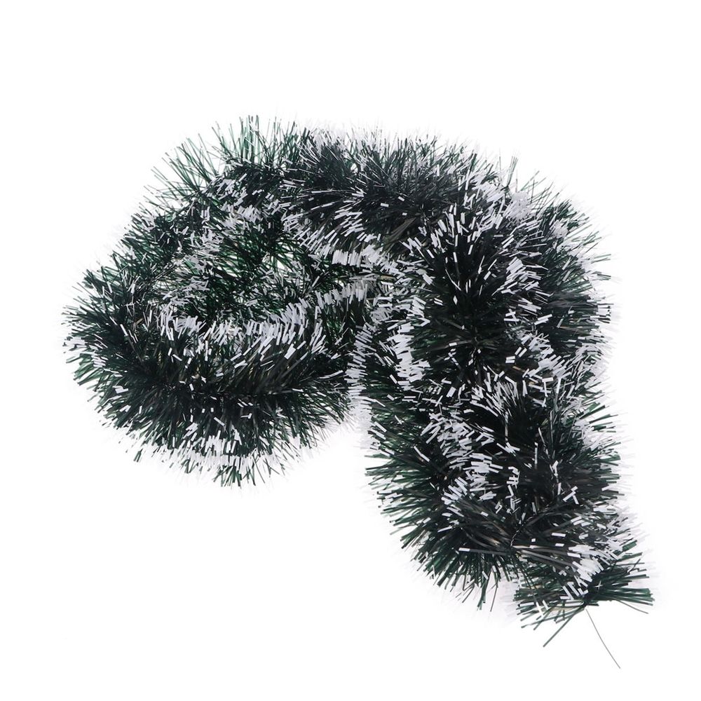 1Pc Green Glitter Christmas Mantle Garland Tinsel Ribbon Decoration 78.7 x 3.34 Inch Shiny Holiday Decor