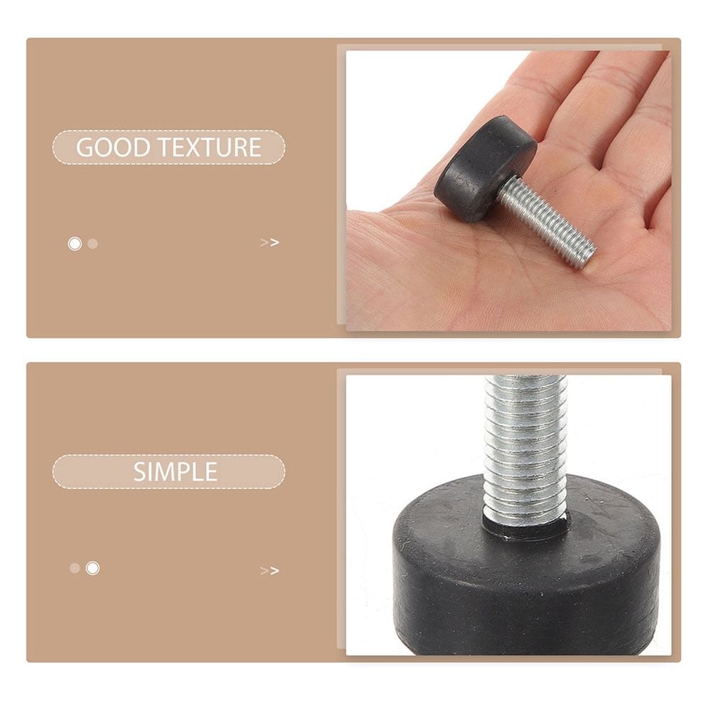 Adjustable Furniture Feet Black Rubber Iron Heavy Duty for Tables Cabinets 8Pcs